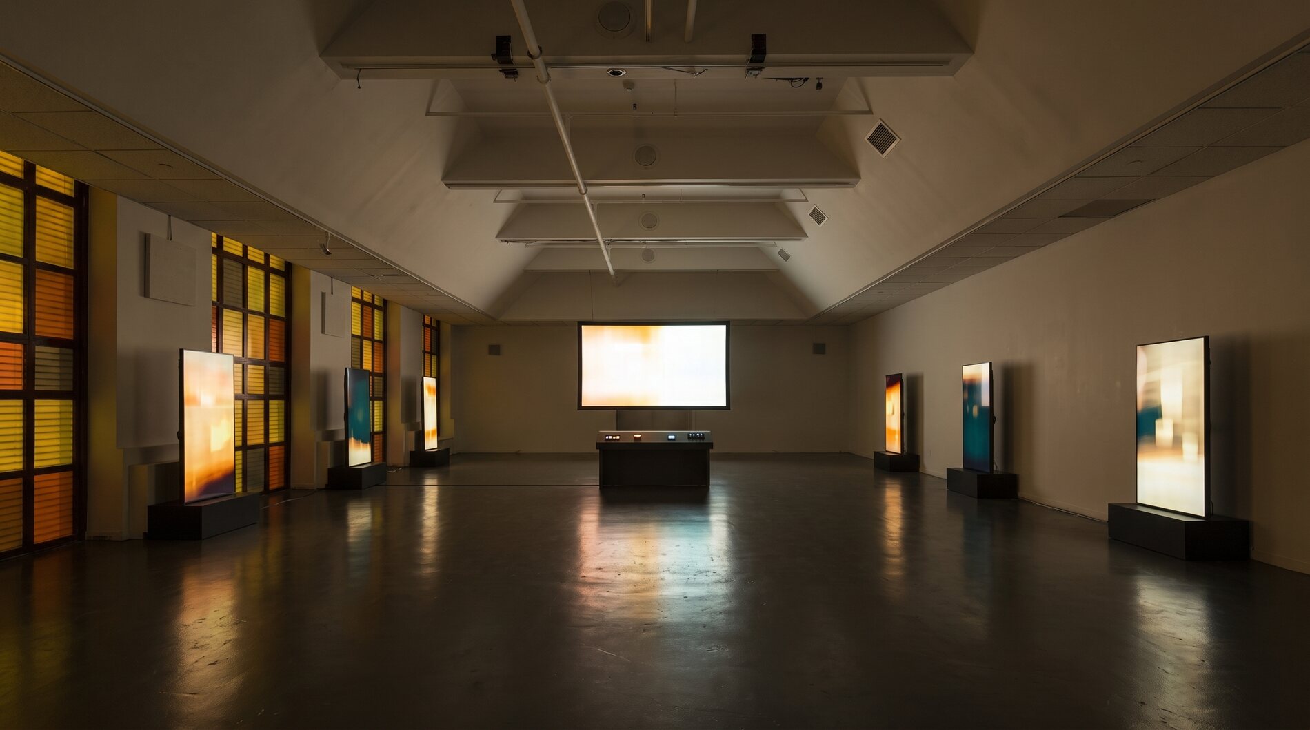 Alternate wide view of the installed gallery